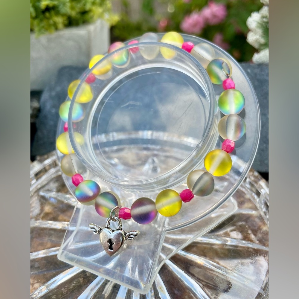 Handmade Gemstone Quartz Charm Bracelet